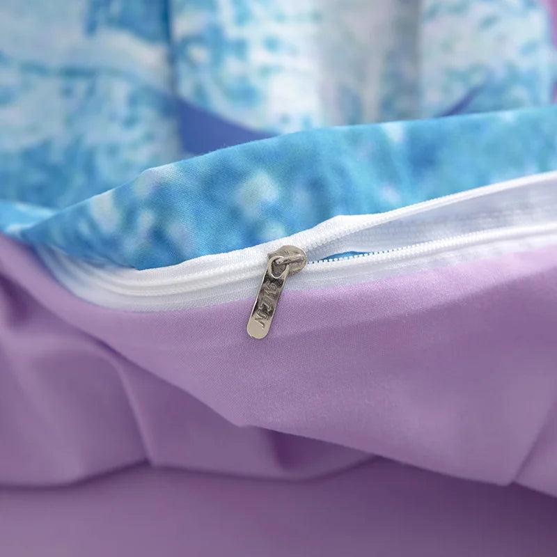 3D Frozen Comforter Cover Set For Kids Girls, Duvet Cover Single Queen King Bedding Set, Elsa and Anna Princess Quilt Cover