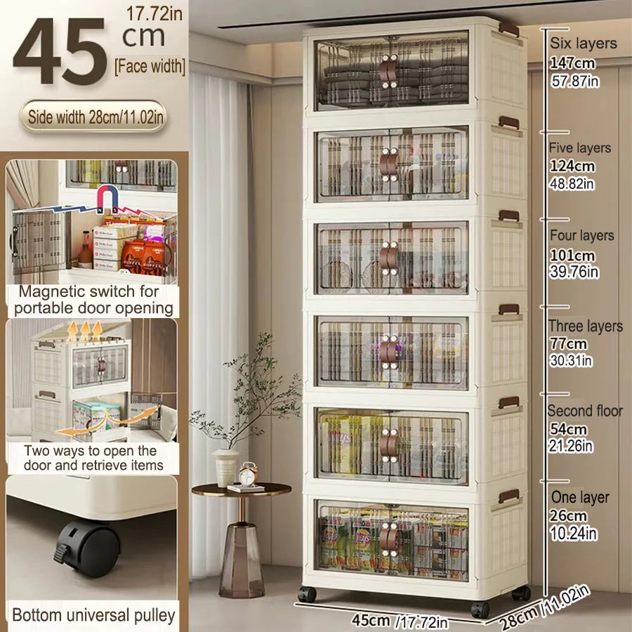 Large Capacity Foldable Storage Cabinet – Dustproof Wardrobe Closet Organizer with Easy Installation