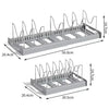 Expandable Pans & Pot Organizer Rack – 7 Adjustable Compartments Dish Storage Rack for Kitchen Cabinet