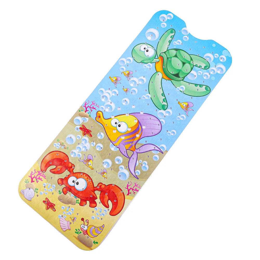 40x100cm Cute Cartoon Sea World Anti-Skid Shower Bathtub Mats with Sucker Non-Slip Bath Mat Soft Pad Kid's Elder Carpet Rug