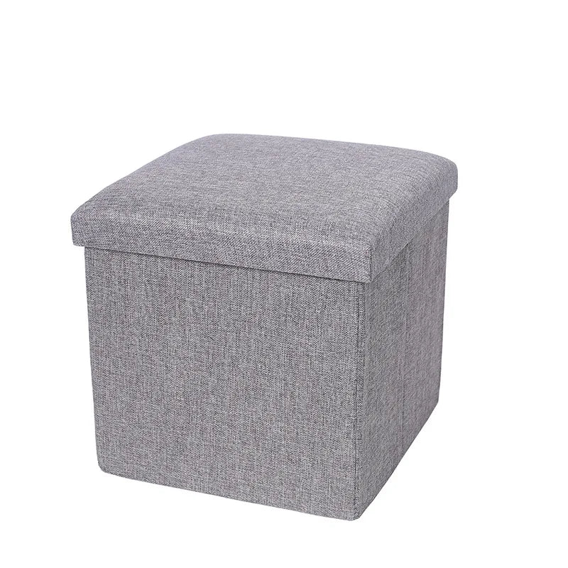 Foldable Storage Stool Box Multifunctional Fabric Storage Organizer Stool Boxes With Padded Seat Home Organization Sundries Box