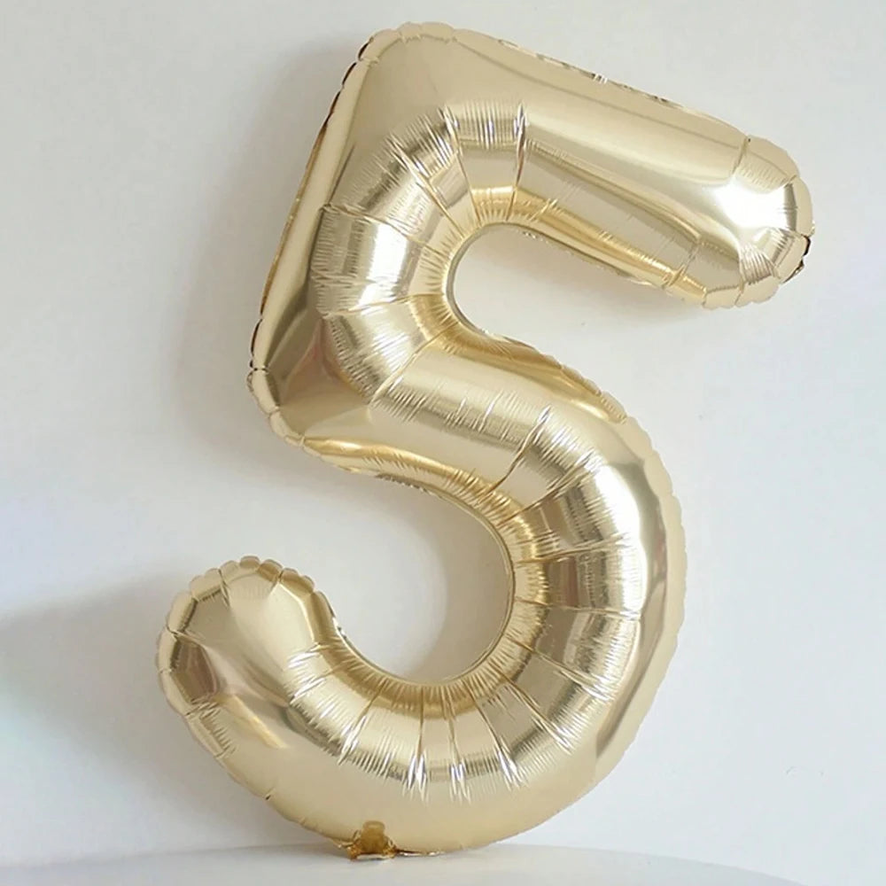 1pc 40inch Platinum Colour Number 0-9 Balloons Helium Balloon Digit Globos Birthday Party Decorations，Anniversary, Graduation
