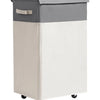 65L Wheeled Laundry Basket with Cover, Tall Oxford Fabric Hamper, Portable Foldable Clothes Organizer Bin