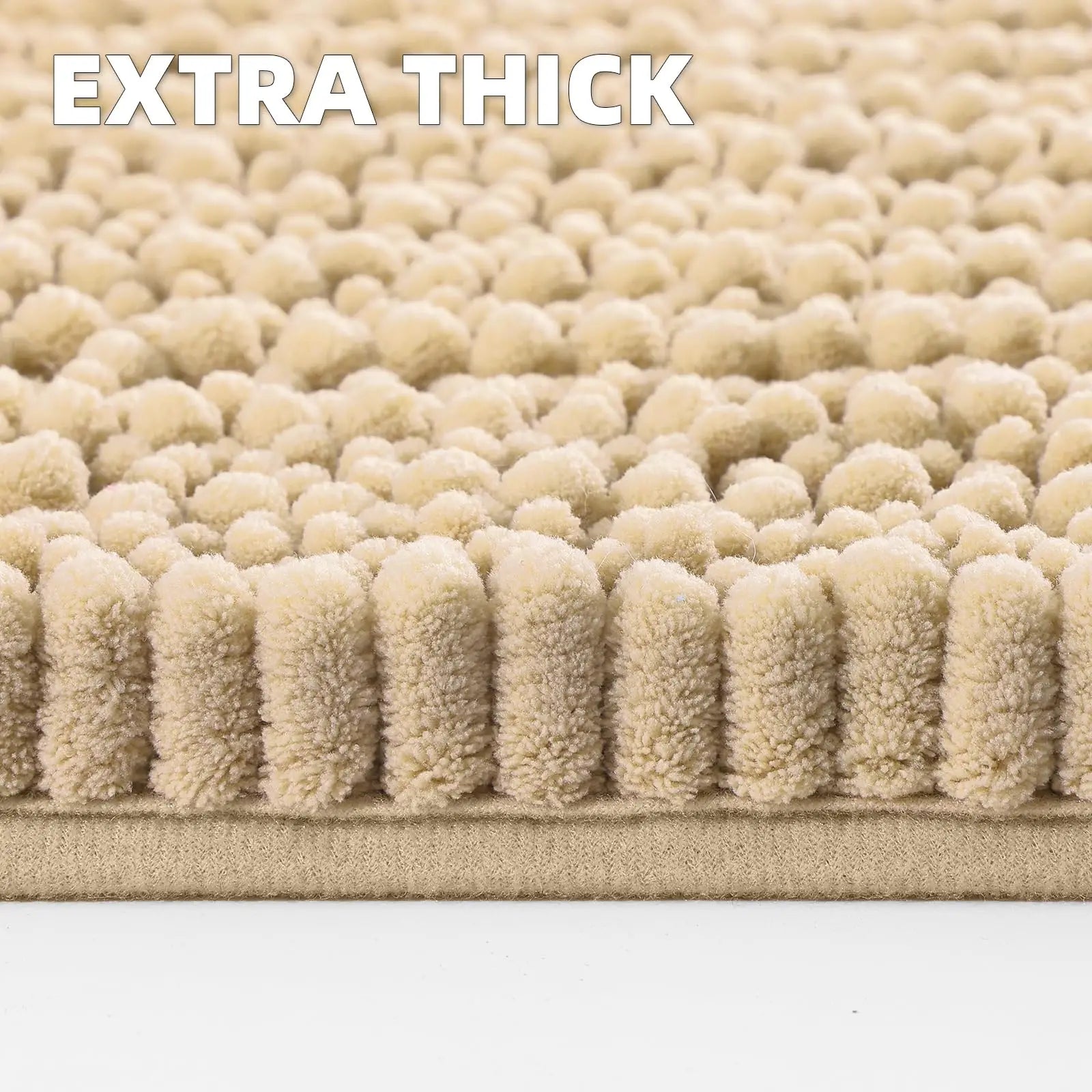 Hapihappy Chenille Bath Mat Luxury Bath Mat Soft Thick Absorbent Bathroom Mat Non-Slip Machine Wash Plush Bath Mats for Bathroom