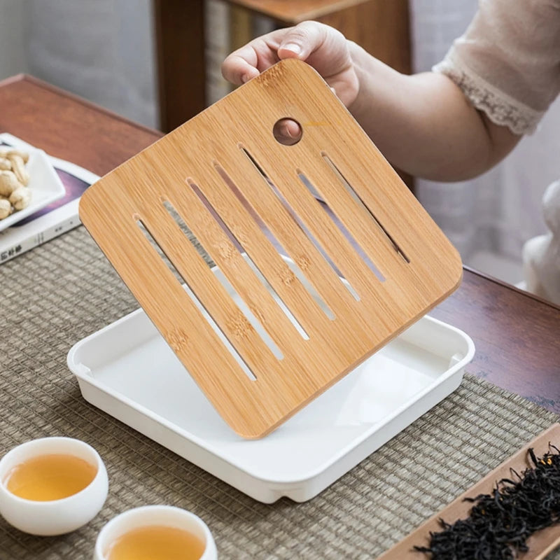 Bamboo Tea Tray Mini Bamboo Chinese Kongfu Tea Table Serving, Serving Tray Box