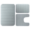Velvet Memory Foam Bathroom Rug Set Of 3 Water Absorption Non Slip Extra Soft Bath Mats Machine Washable&Dry Toilet Floor Mat