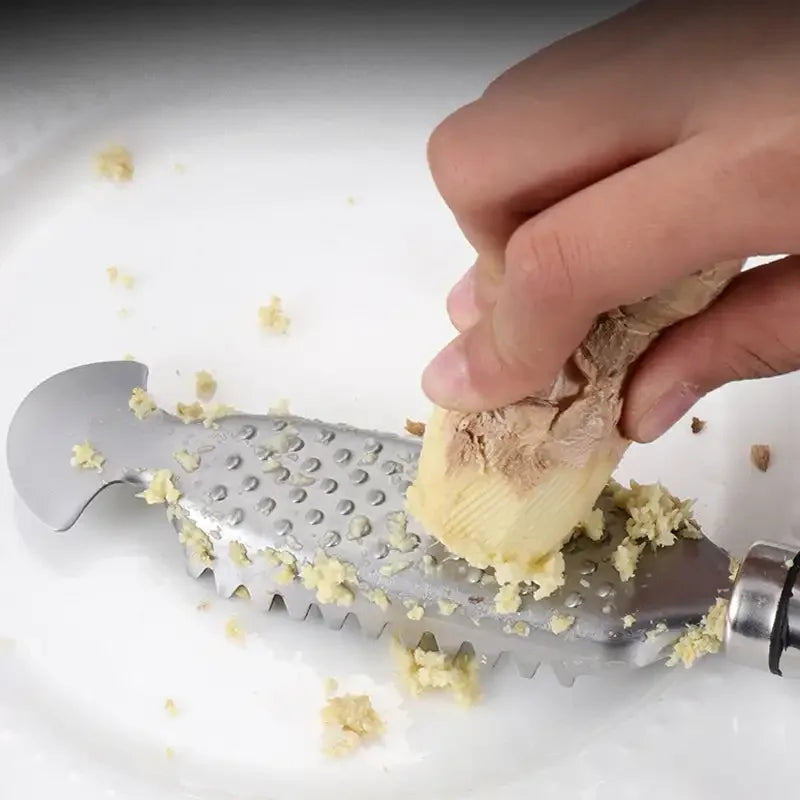 Stainless Steel Fish Scale Scraper & Belly Knife Kitchen Multi-use Grater for Ginger/Garlic Home & Street Vendor Scraper Tools