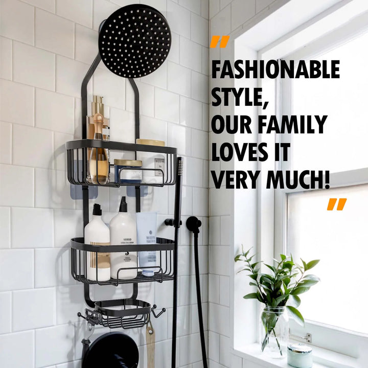 3-Tier Household Shower Shelves No Drilling Rustproof Shower Rack for Towels And Other Bath Accessories