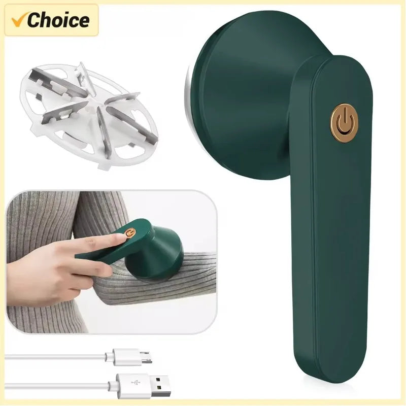 Rechargeable Fabric Shaver & Lint Remover – Upgraded 6-Blade Fuzz Ball Trimmer with LED Display & Type-C Charging for Travel & Home