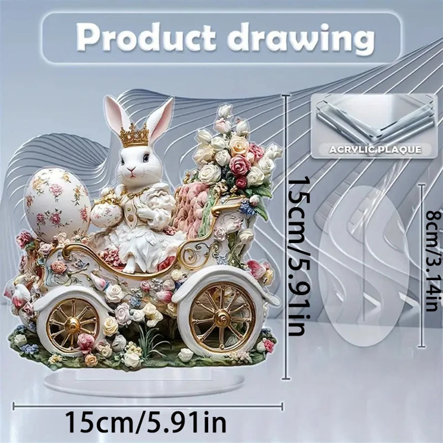 2D Flat Cute Easter Bunny Acrylic Standing Brand with Stand Tabletop Decoration Room Decoration Sign Perfect Gift