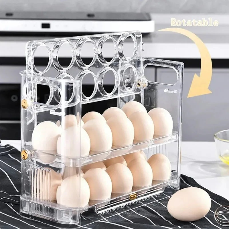 Refrigerator Door Egg Storage Box Reversible Organizer Tray
