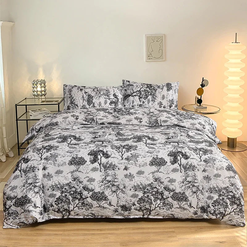 Bohemian Elegance Brushed Polyester Duvet Cover Set with Pillowcases - Comfort, Vibrant Prints, Twin/Full/King/Queen Size
