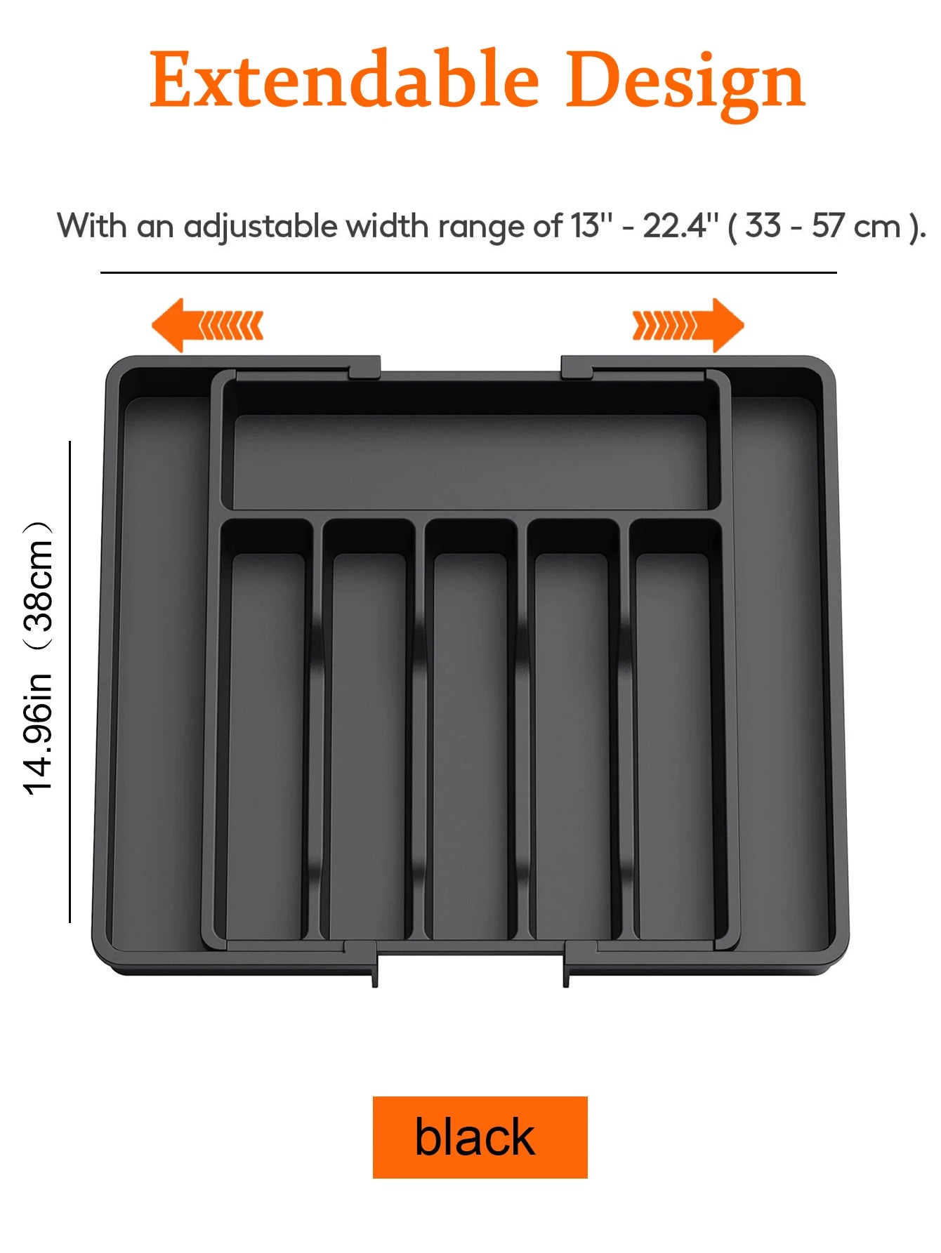 Expandable Kitchen Drawer Organizer - Adjustable Retractable Cutlery Storage Box with Dividers for Utensils, Home Organization