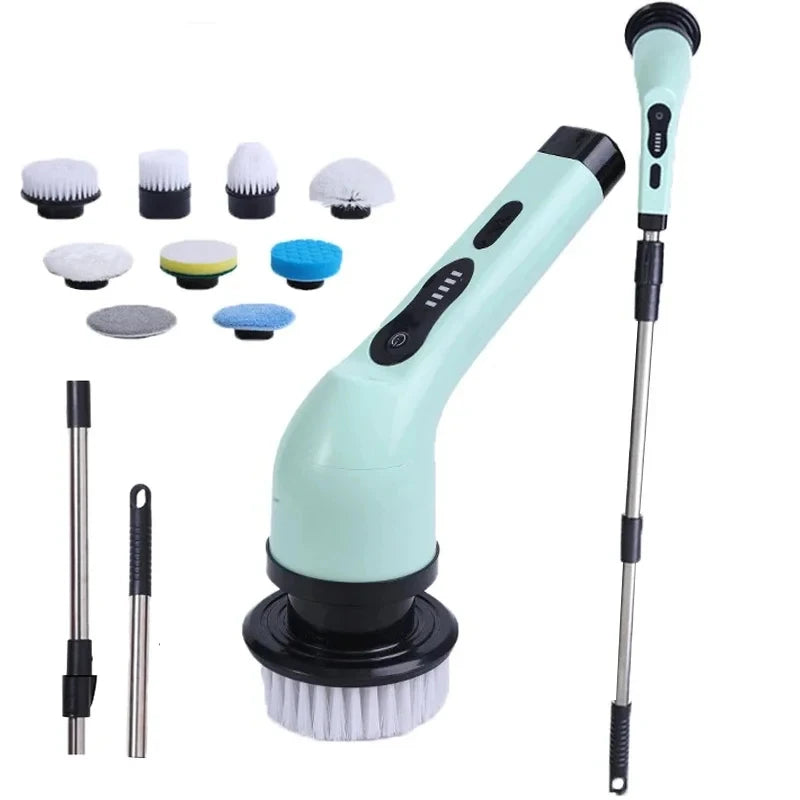 9-in-1 Electric Cleaning Brush Electric Spin Cleaning Scrubber Electric Cleaning Tools Parlour Kitchen Bathroom Cleaning Gadgets