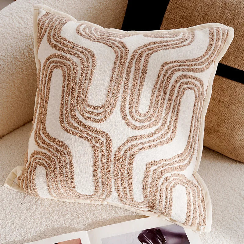 30x50/45x45CM Light Luxury Throw Pillow Cover Brown French Stamping Waist Cushion Cover Decor Home Decorative Pillowcase