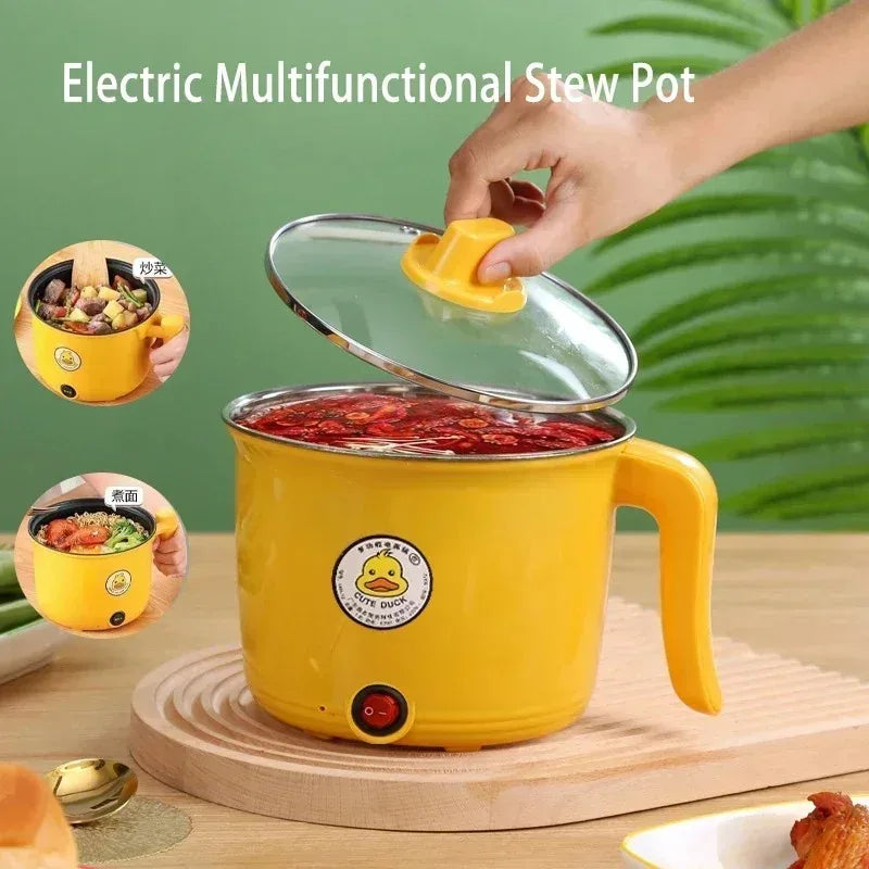 1.8L Portable Electric Hot Pot – Non-Stick Multifunctional Mini Cooker with Auto Shut-Off for Dorm & Home