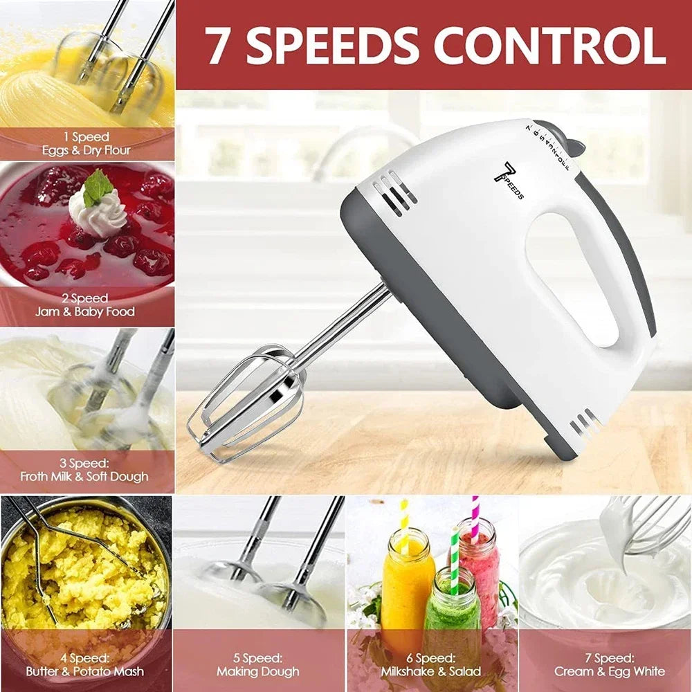 Electric Professional Handheld Blender Mixer, Egg Beater, Automatic Cream Blender for Dough Cake Baking Pastry Food Processor