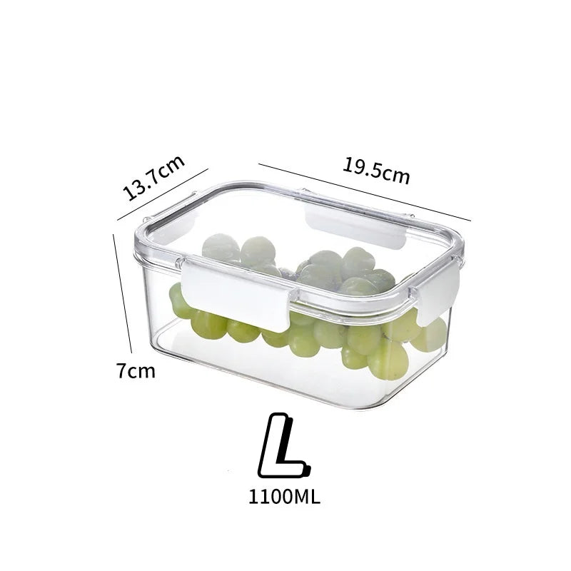 Sealed Crisper Box Refrigerator Storage Container – BPA-Free Fresh Keeping Box for Vegetables, Fruit & Lunch (S/M/L)