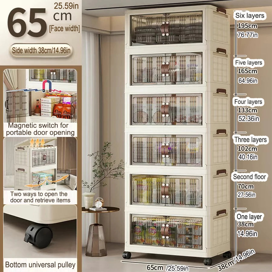 Large Capacity Foldable Storage Cabinet – Dustproof Wardrobe Closet Organizer with Easy Installation