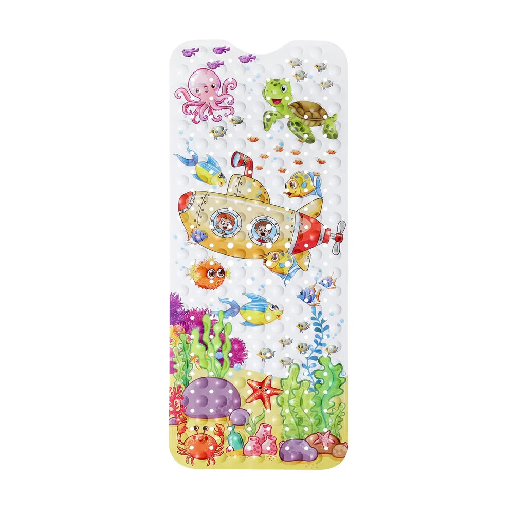 Large Cute Cartoon PVC Bath Mat Anti-Slip Shower Bathtub Mats With Sucker Soft Massage Pad Kid's Elder Bathroom Carpet Rug