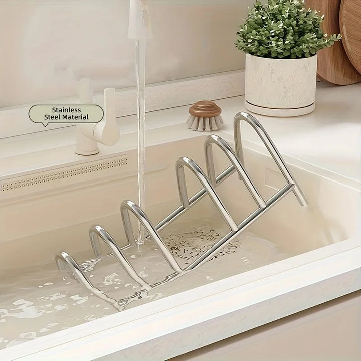 Heavy-Duty Stainless Steel Kitchen Organizer Multi-Tier Countertop Storage Rack For Utensil Plate, Cutting Board & Knife Holder