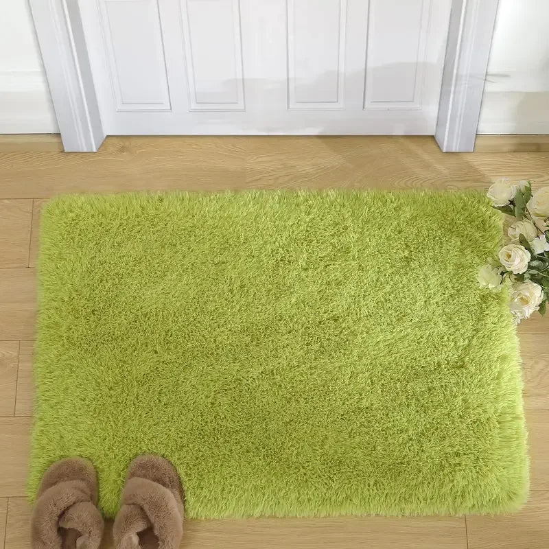 VIKAMA Children'S Room Mat Home Decor Living Room Mat Tie-Dye Gradient Silk Wool Carpet Entry By Mat Plush Soft Fluffy