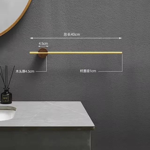 40/50cm Towel Rack Towel Hanger Bath Towel Holder Wood Wall Hanging Towel Bar Bathroom Shelf Kitchen Storage RacK Home Accessory