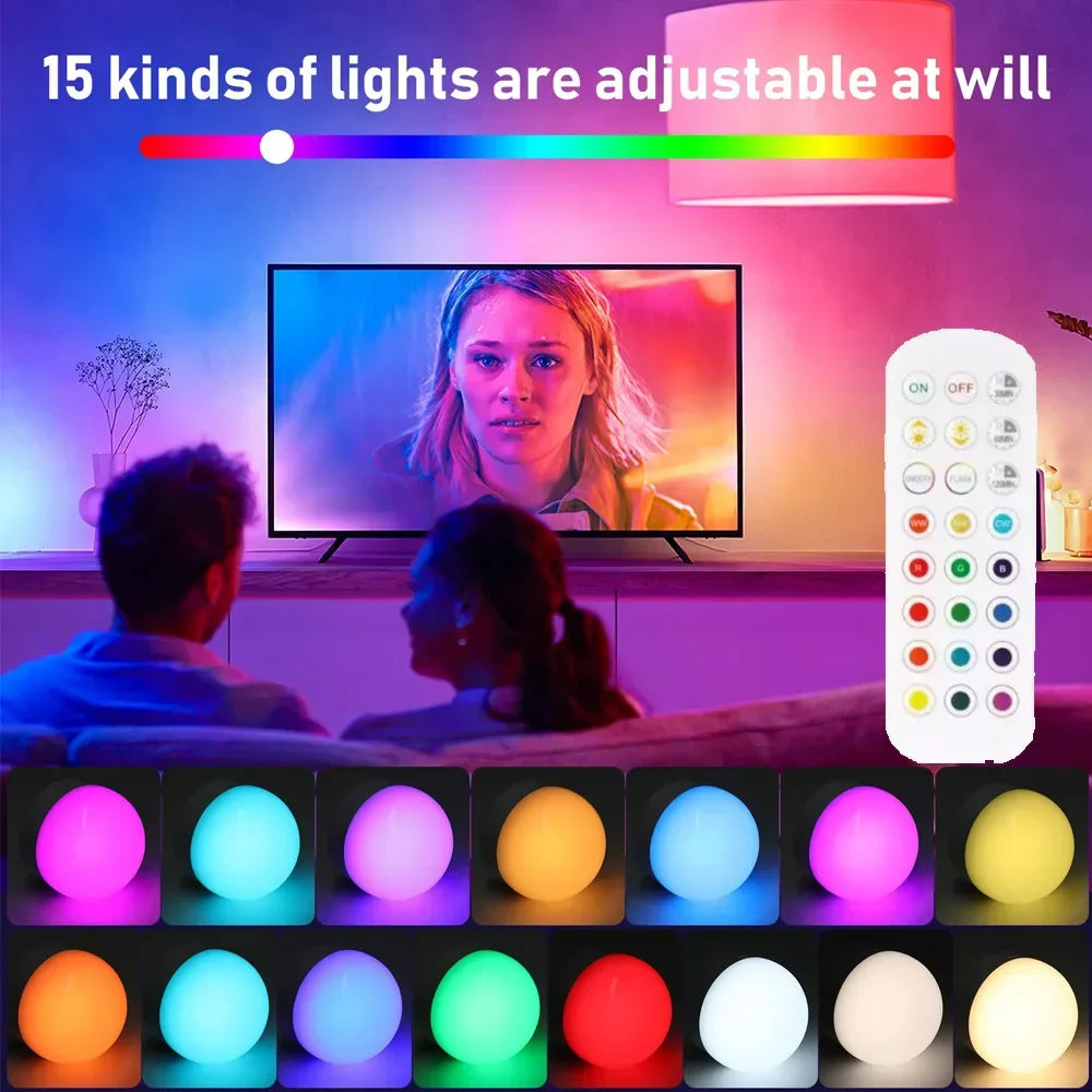 Wireless Rechargeable Wall Sconce with Remote – Dimmable LED Wall Light in Amber, Warm White & RGB