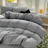 Solid Bed Linen Cotton Bedding Set 4pcs with Sheet Duvet Cover Pillowcases Single Couple Bedsheet Single Couple Twin Size