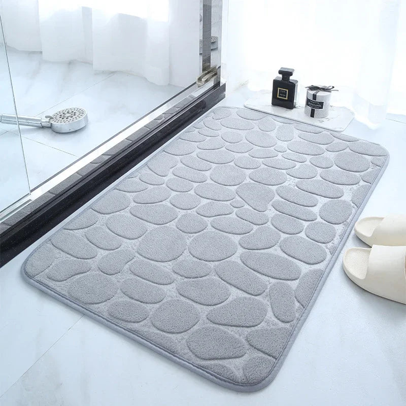 Pebble embossed bath blanket, memory foam absorbent floor mat, bathroom floor mat, anti-skid door blanket, indoor floor mat