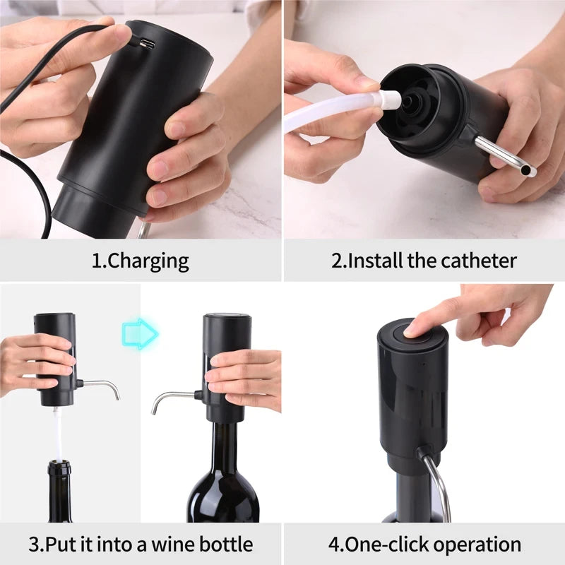 Rechargeable Electric Wine Aerator Dispenser Automatic Wine Decanter Intelligent Electric Wine Dispenser Party Kitchen Tool Gift