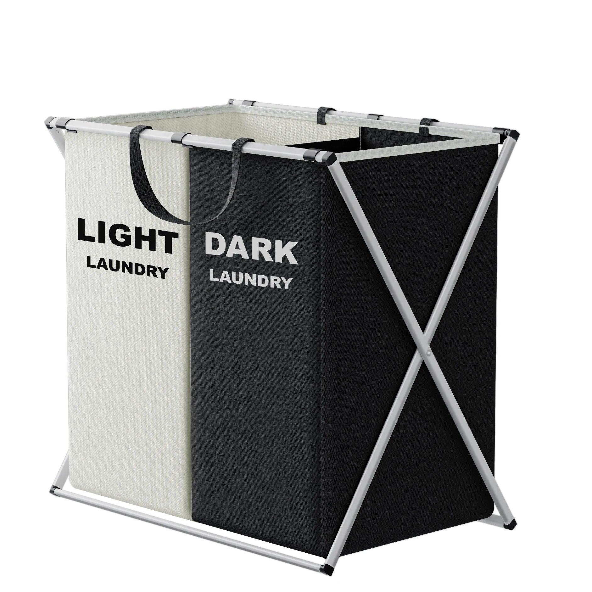 1 PC Large Laundry Hamper 3 Sections Divided Laundry Basket Foldable Washing Bin Dirty Cloth Storage Bag