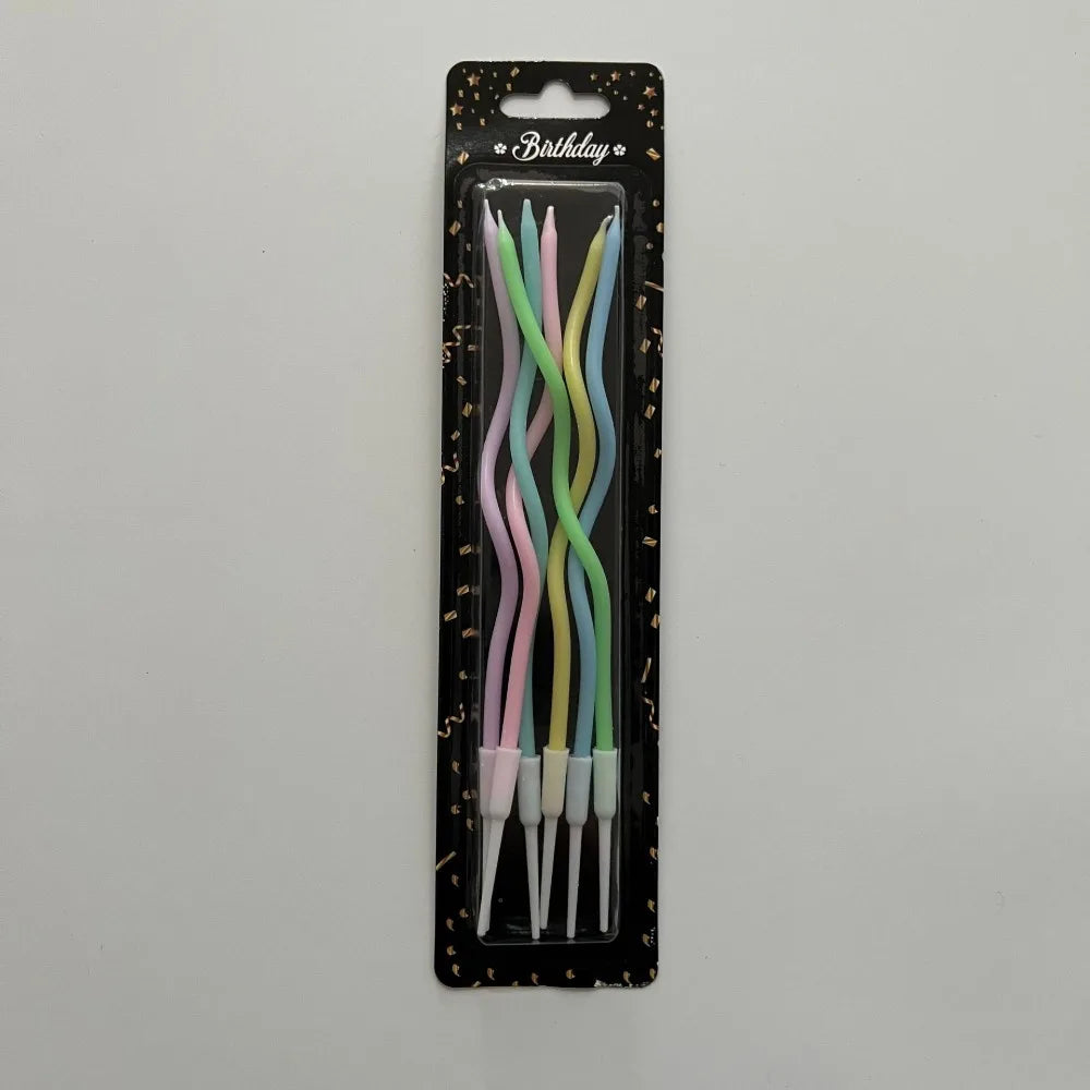 12/48pcs/1case Birthday Candles Spiral Cake Candles Long Thin Cake Candles For Wedding Party And Cake Decoration