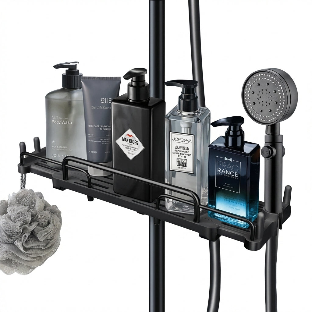 Estante de ducha extensible, estante de baño sin taladrar, bandeja de champú, soporte de almacenamiento para ducha, accesorios de baño