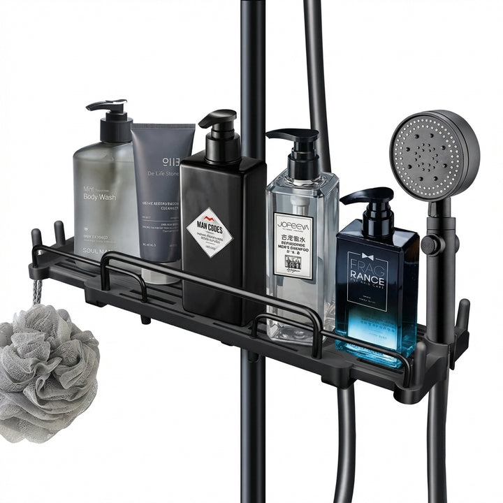 Estante de ducha extensible, estante de baño sin taladrar, bandeja de champú, soporte de almacenamiento para ducha, accesorios de baño